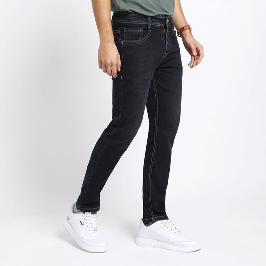 DARK BLACK AKNEL FIT JEANS 4736-1