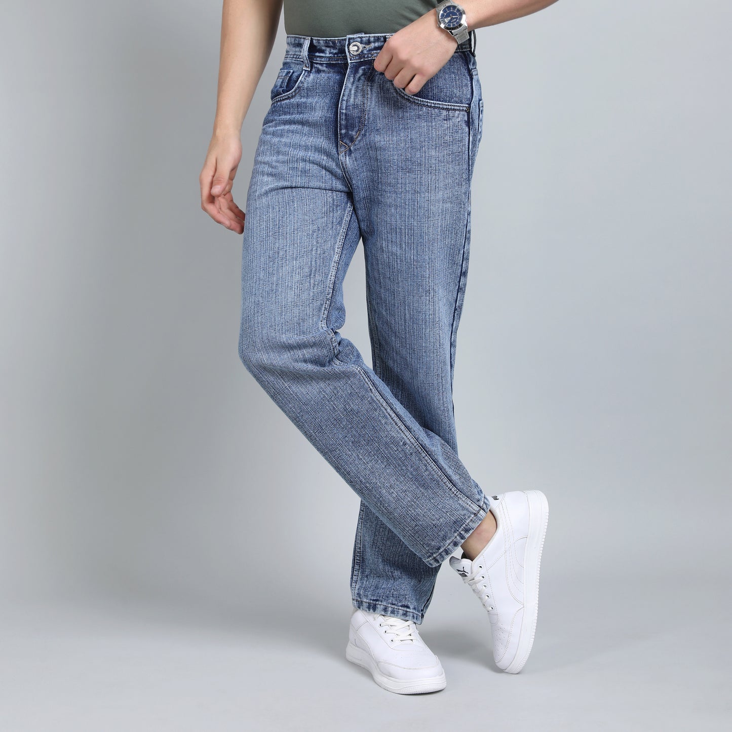 LIGHT BLUE BAGGY FIT JEAN TEDDY 4752-2