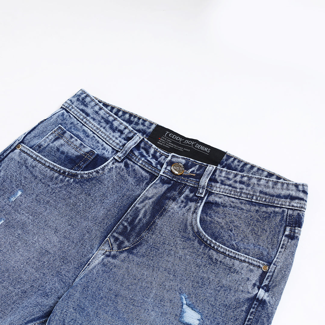 MED BLUE BAGGY FIT JEAN TEDDY 4719-2