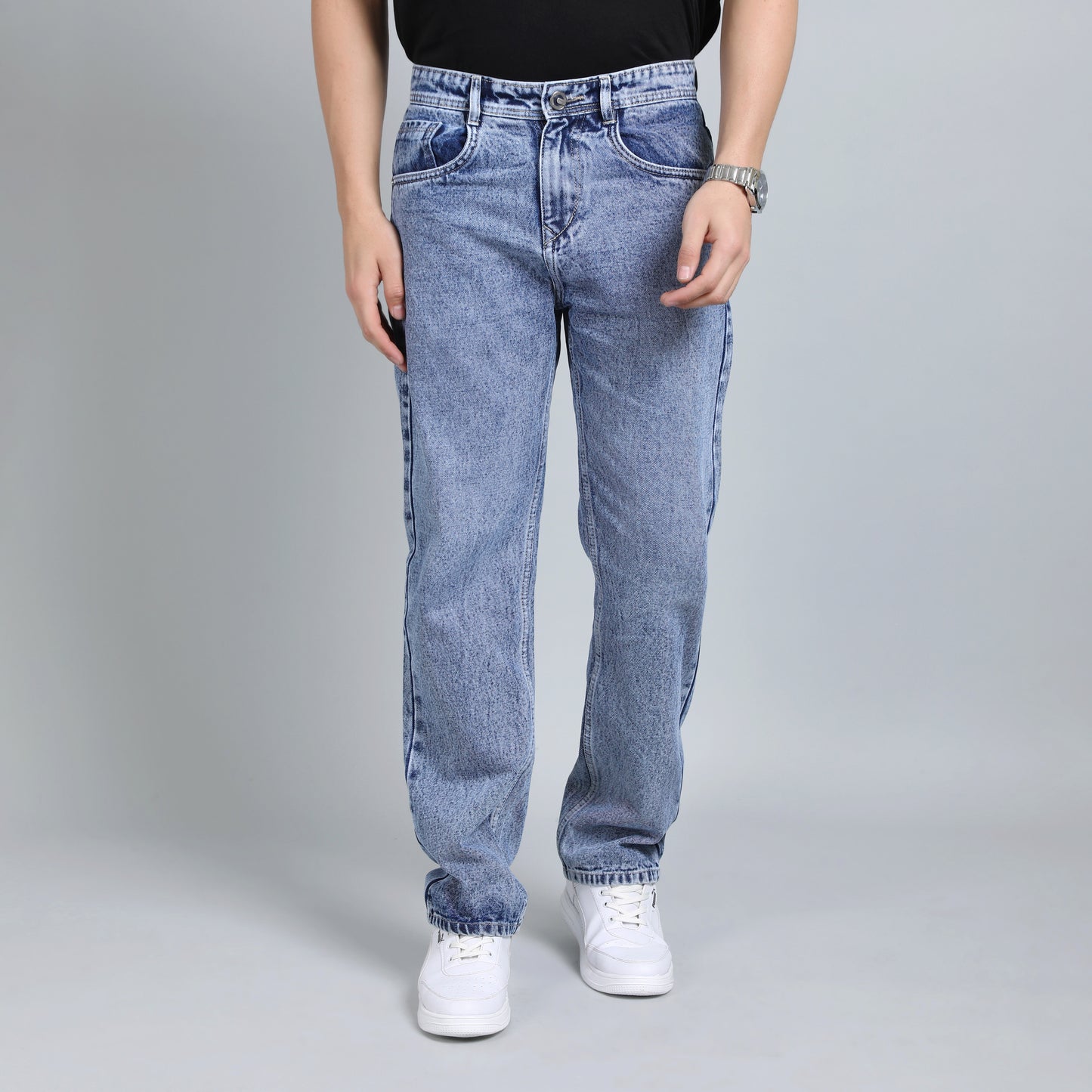 LIGHT BLUE BAGGY FIT JEAN TEDDY 4721-2
