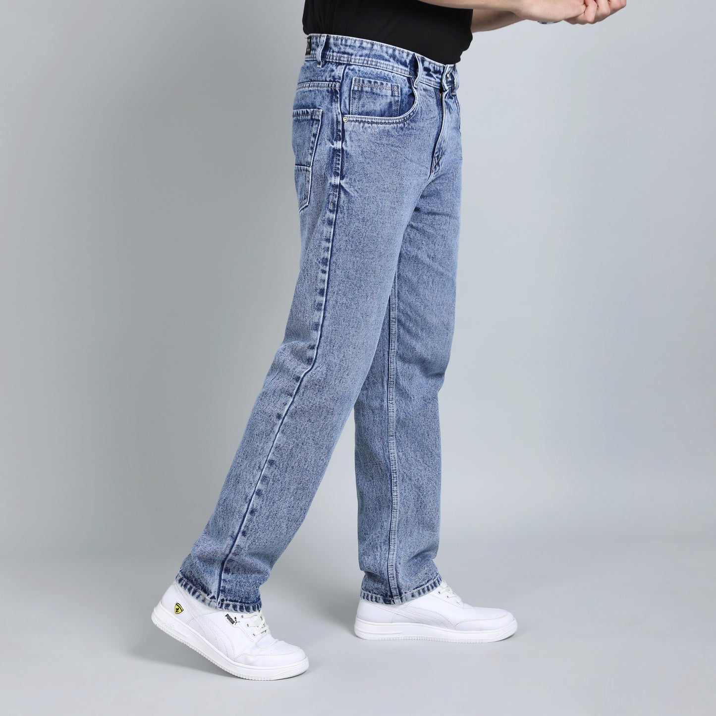 LIGHT BLUE BAGGY FIT JEAN TEDDY 4721-2