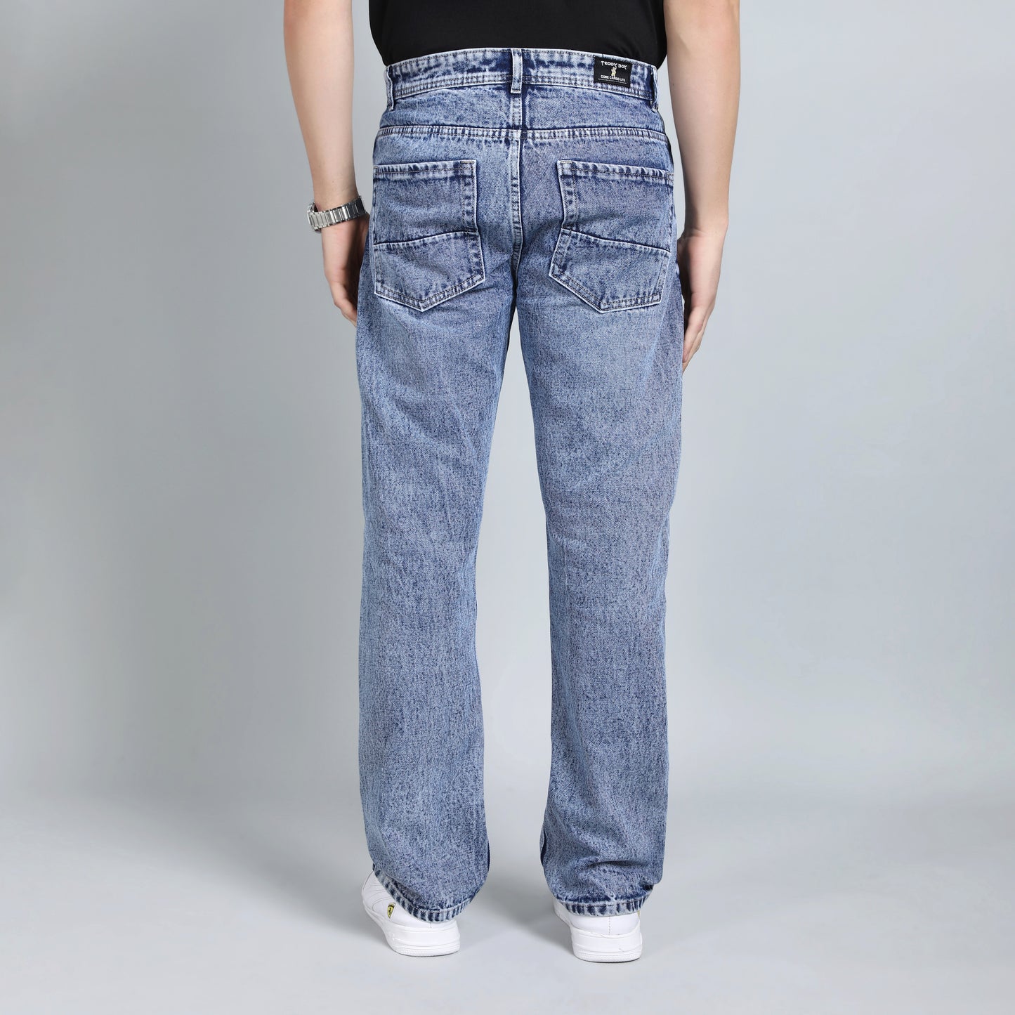 LIGHT BLUE BAGGY FIT JEAN TEDDY 4721-2