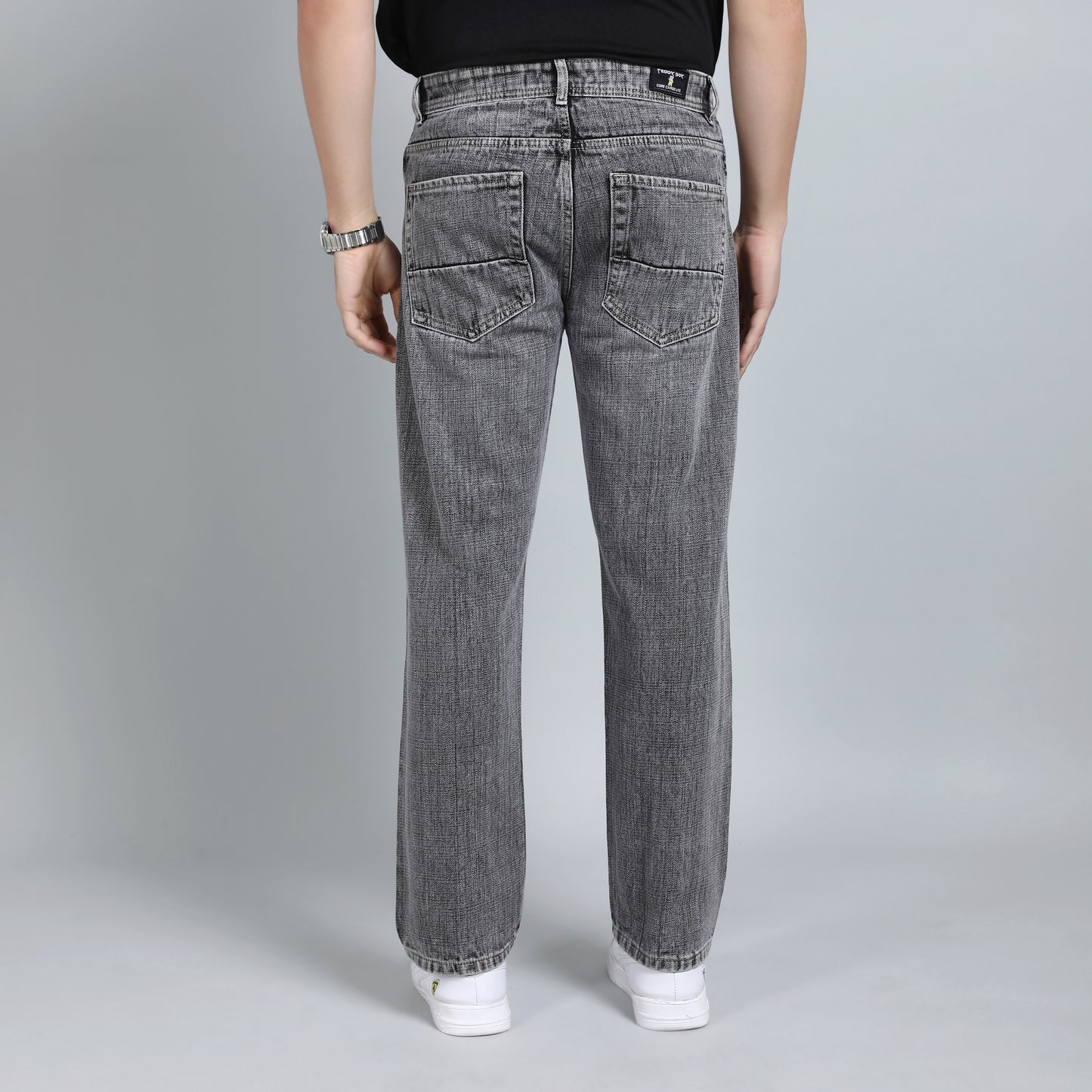 LIGHT GREY BAGGY FIT JEAN TEDDY 4753-2