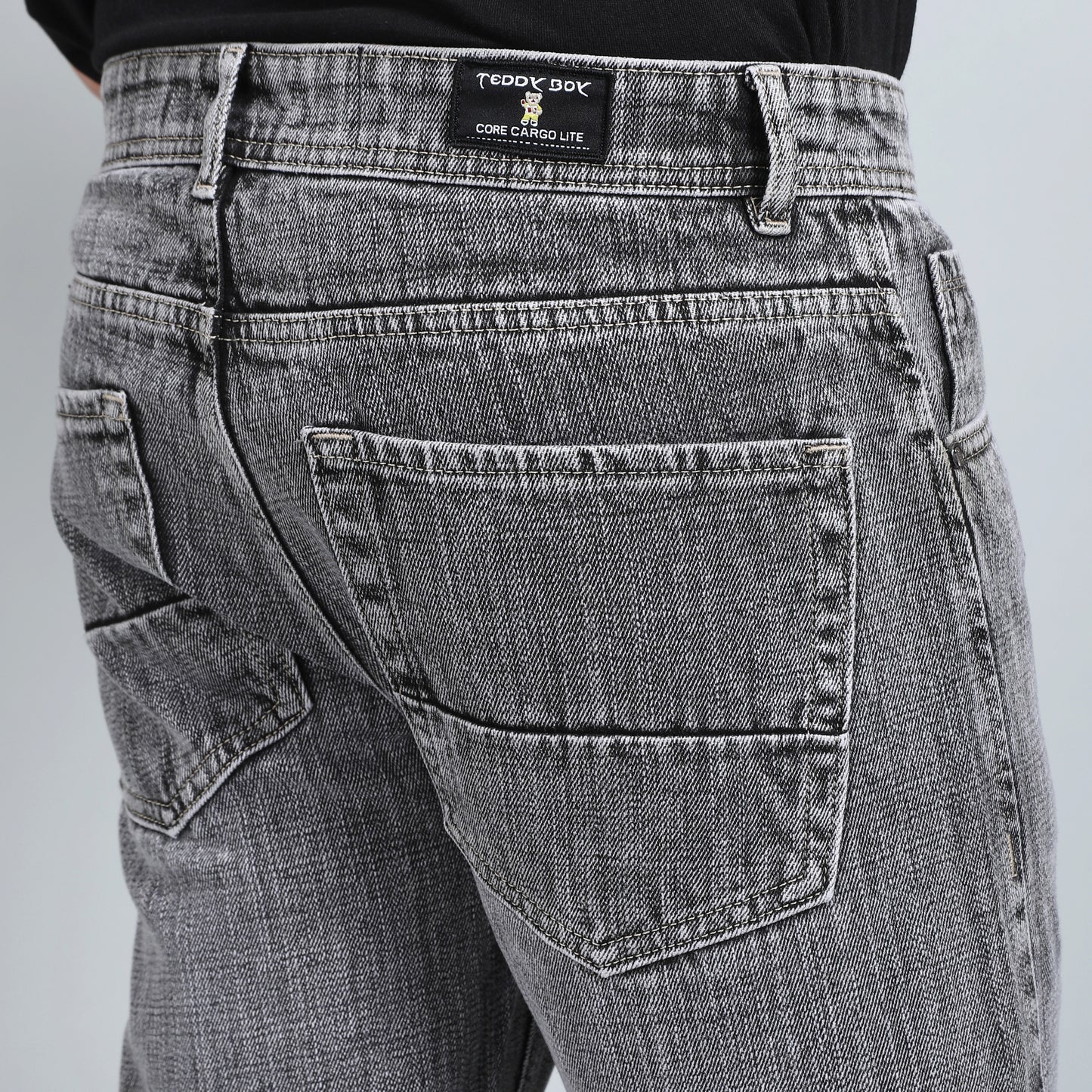 LIGHT GREY BAGGY FIT JEAN TEDDY 4753-2
