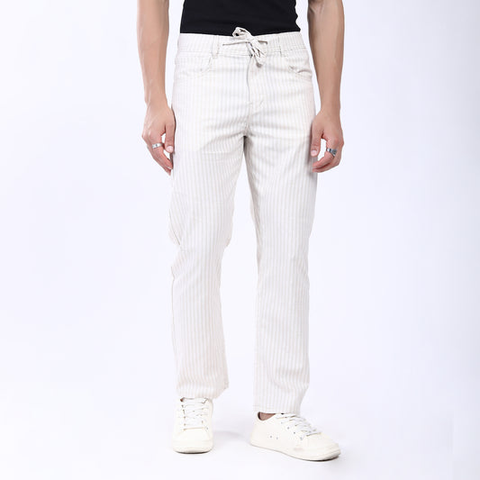OFF WHITE STRIPE LINEN PANTS 4913-1