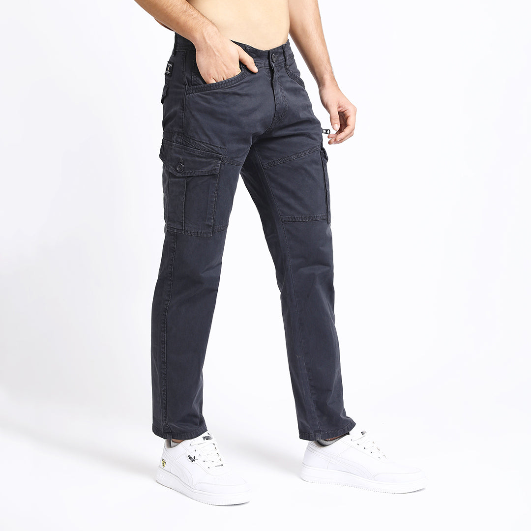 DARK GREY SLIM FIT CARGO JEAN TEDDY 4619