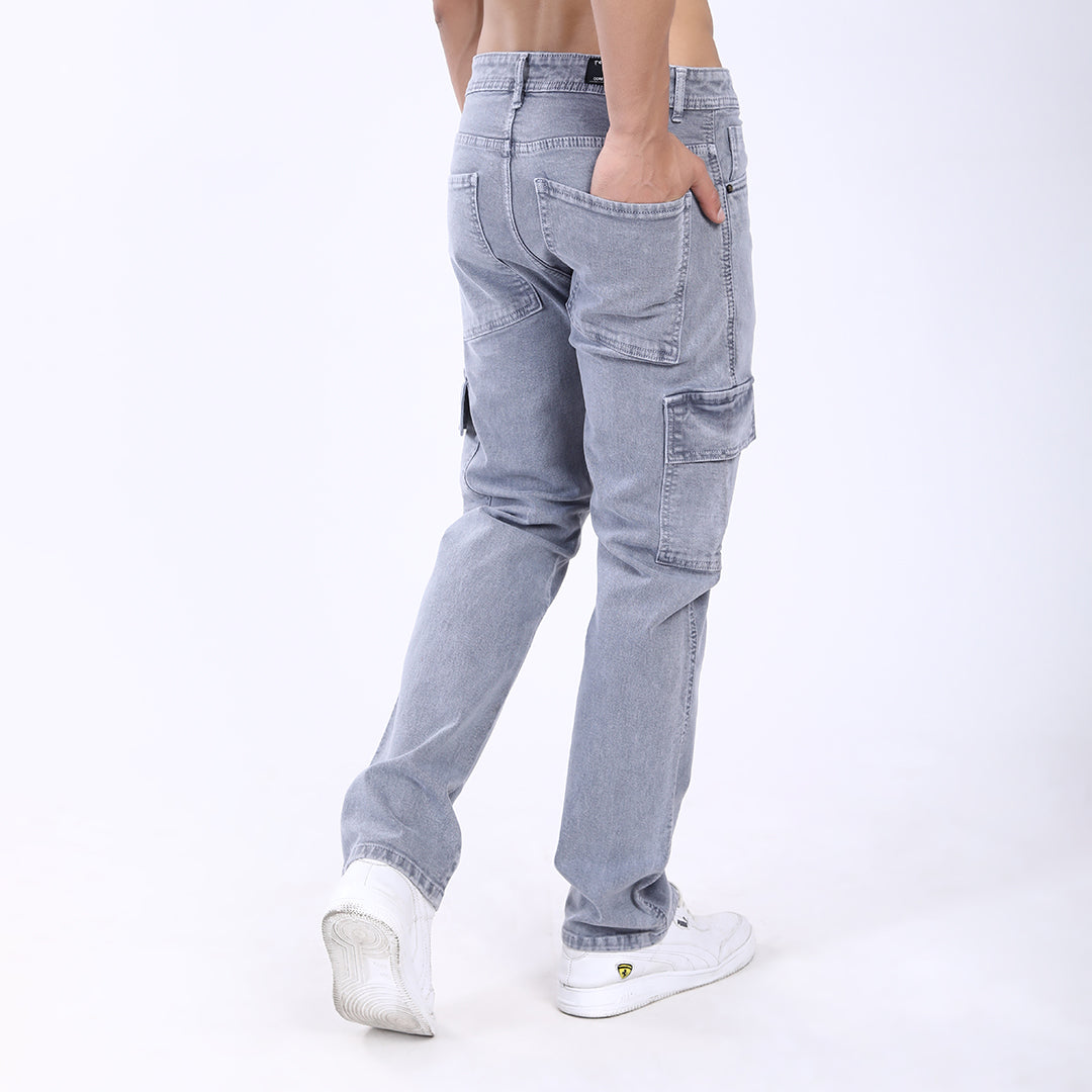 LIGHT GREY BAGGY CARGO FIT JEAN OVERDYED 4898-2