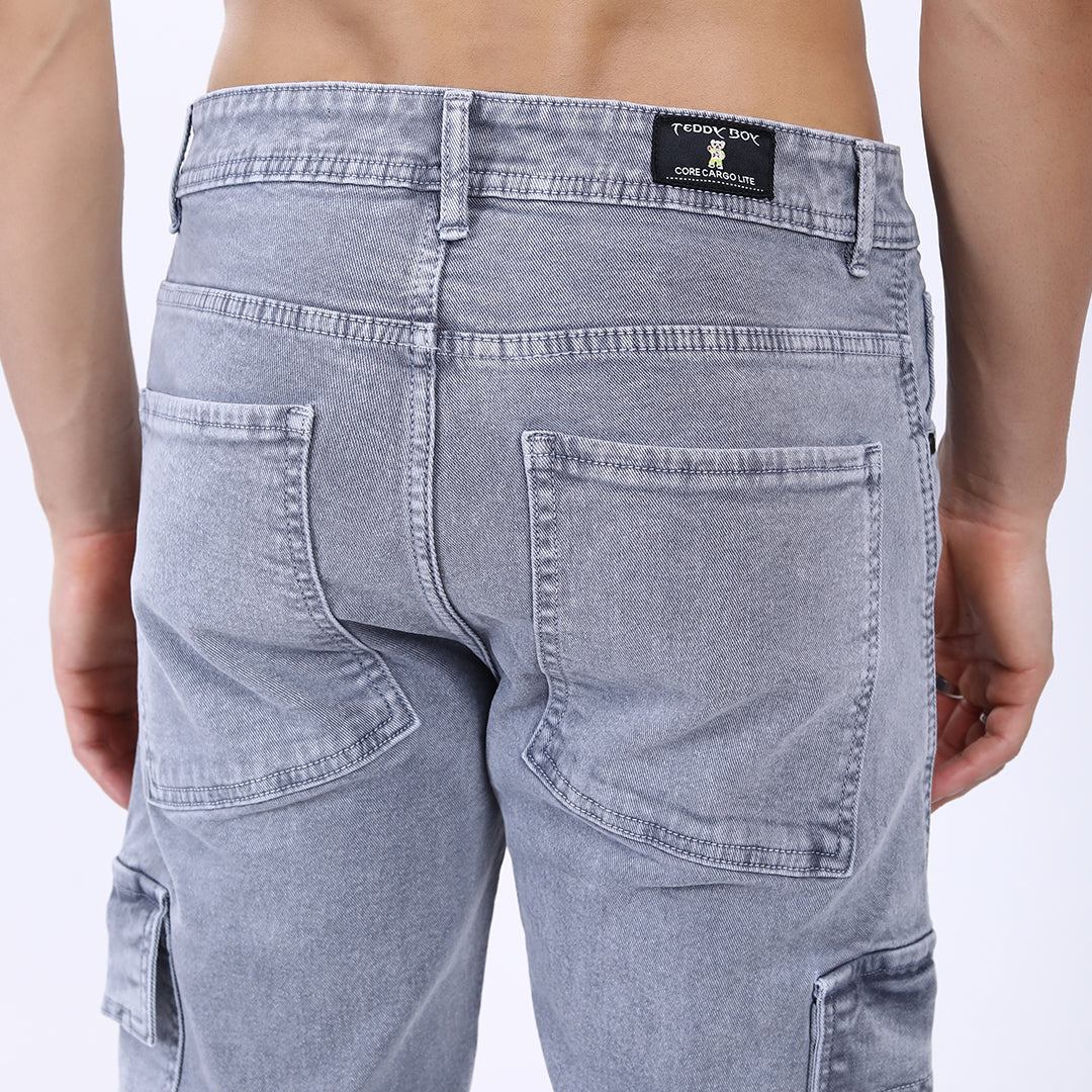 LIGHT GREY BAGGY CARGO FIT JEAN OVERDYED 4898-2