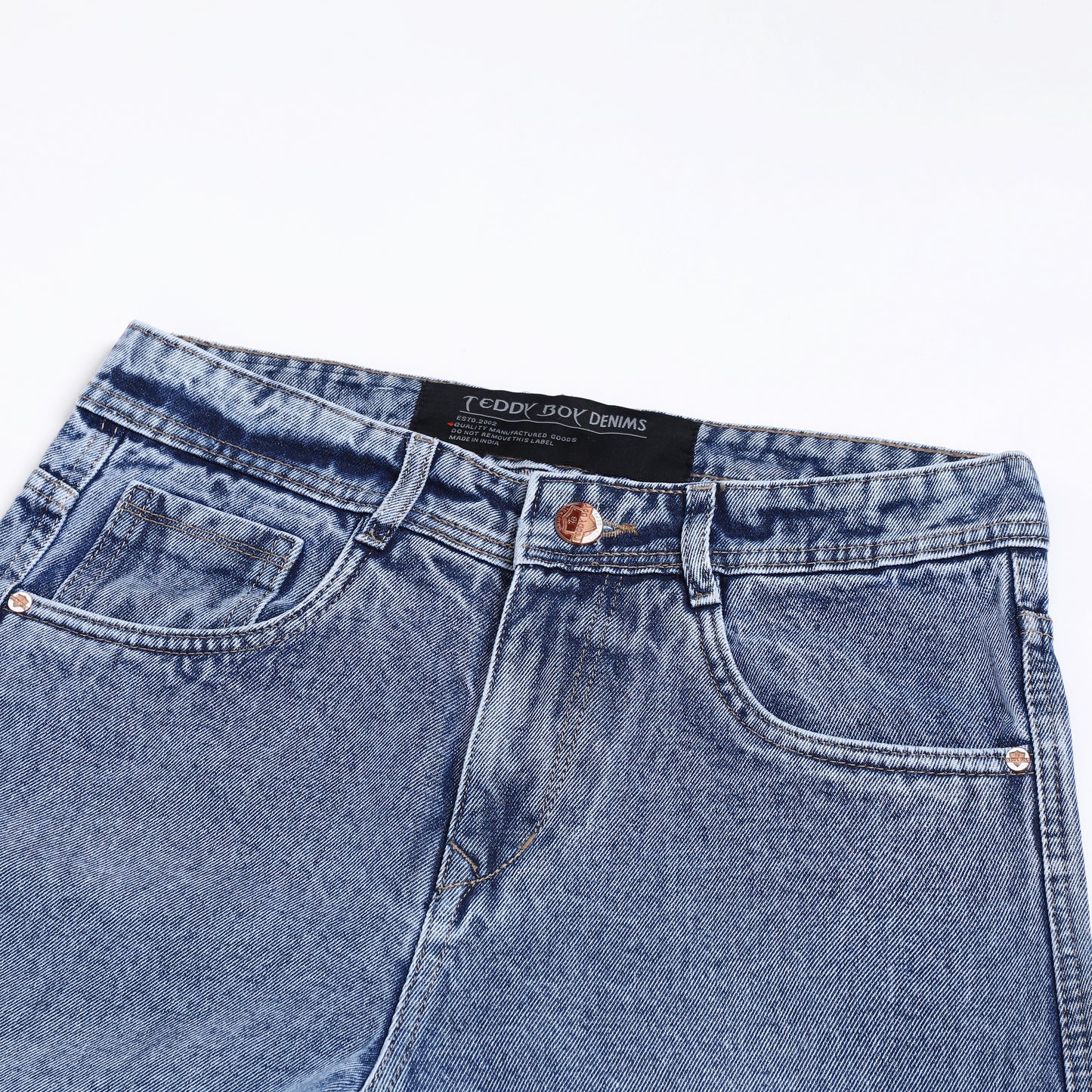 LIGHT BLUE BAGGY CARGO FIT JEAN 4638-2
