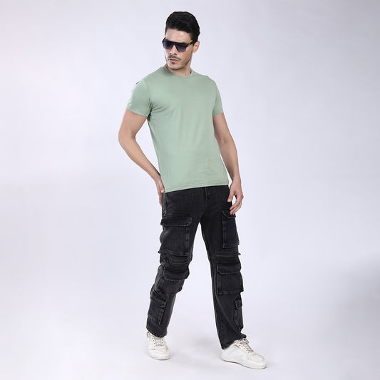 LIGHT GREY BAGGY CARGO FIT JEAN 4831-2