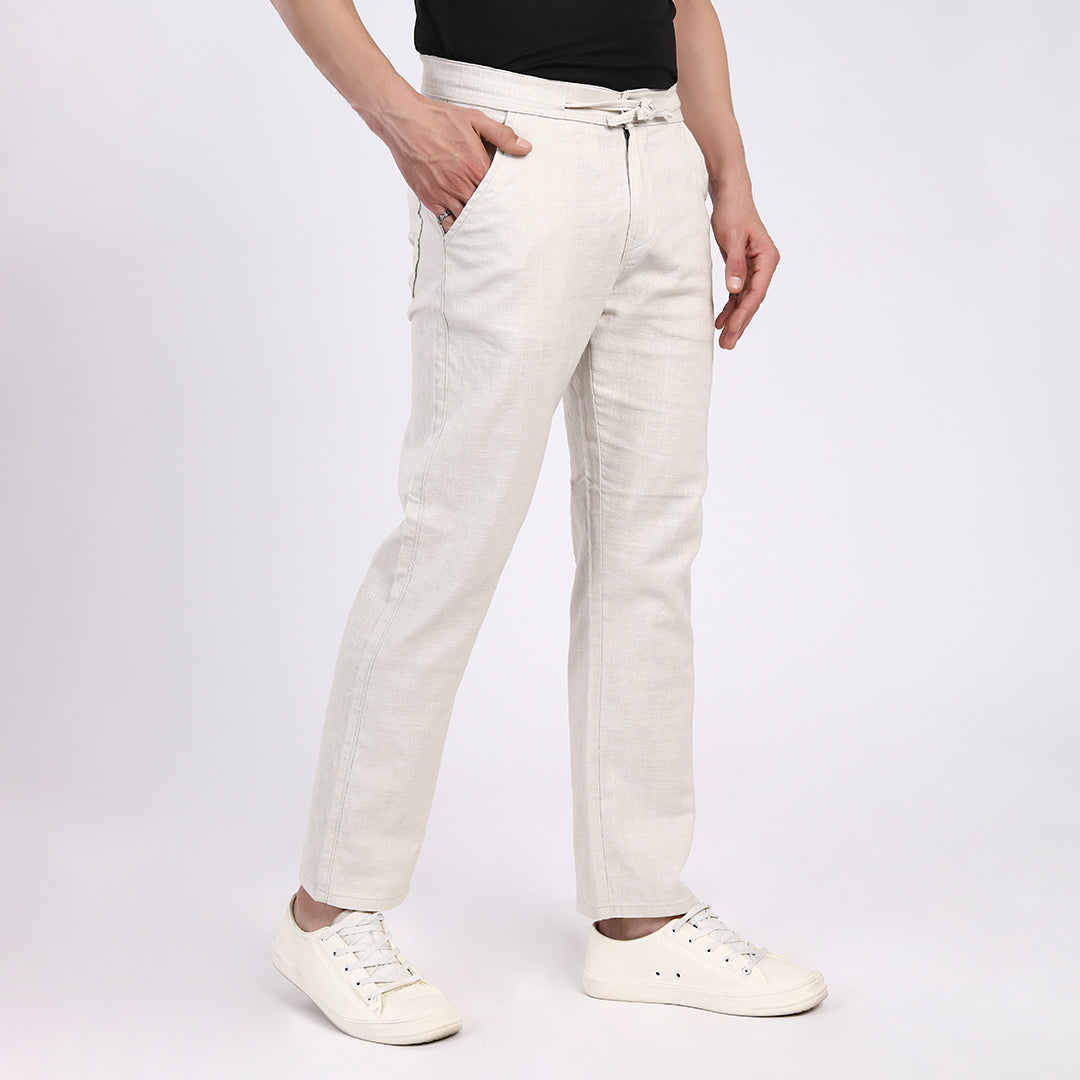 BEIGE LINEN PANTS 4916-2