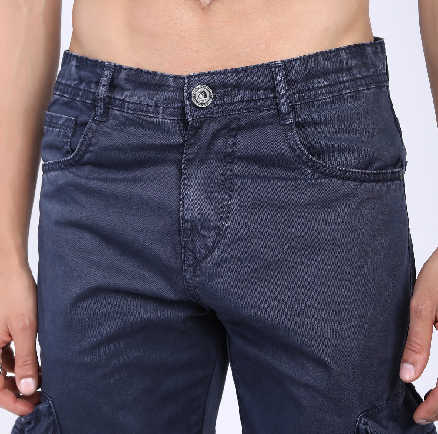 Dark GREY BAGGY CARGO FIT JEANS WITH LARGE POCKET 4899-2