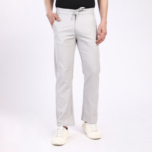 LIGHT GREY STRIPE LINEN PANTS 4916-4