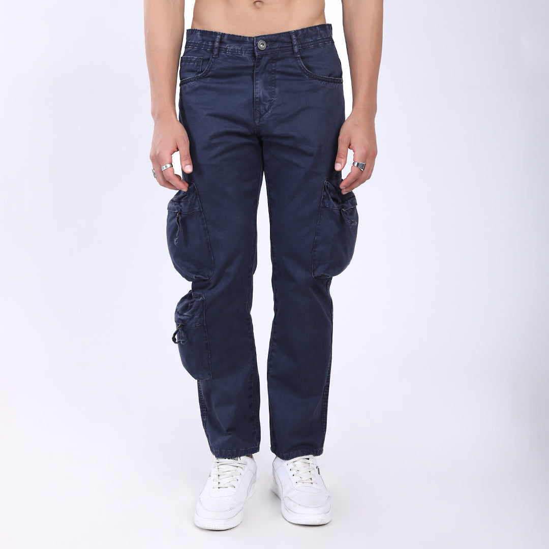Dark GREY BAGGY CARGO FIT JEANS WITH LARGE POCKET 4899-2