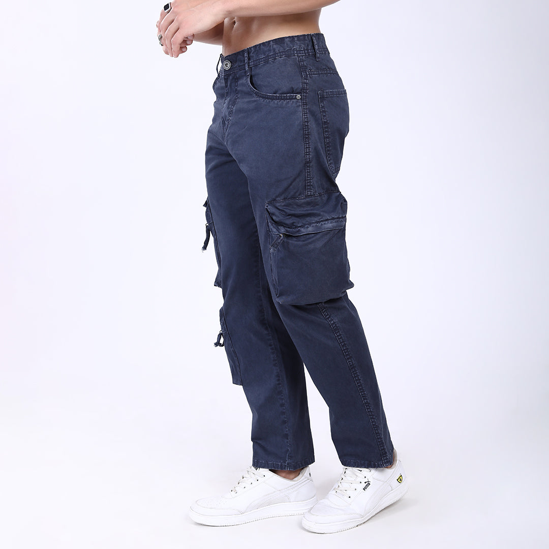 Dark GREY BAGGY CARGO FIT JEANS WITH LARGE POCKET 4899-2