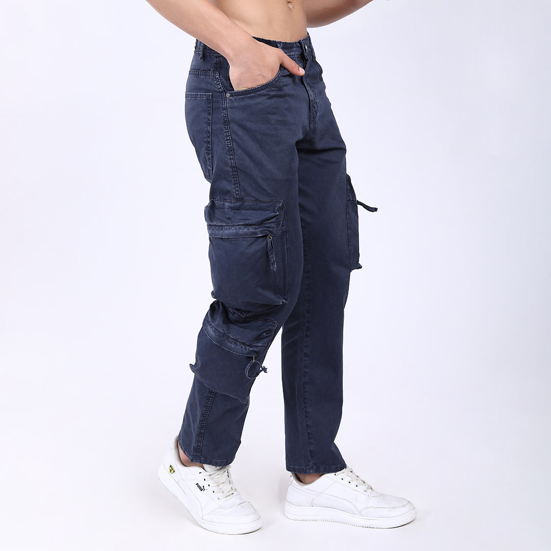 Dark GREY BAGGY CARGO FIT JEANS WITH LARGE POCKET 4899-2