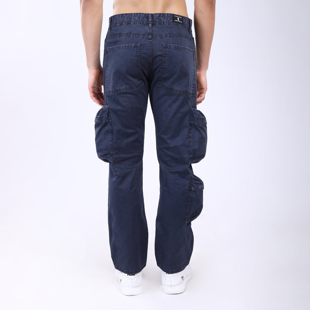 Dark GREY BAGGY CARGO FIT JEANS WITH LARGE POCKET 4899-2