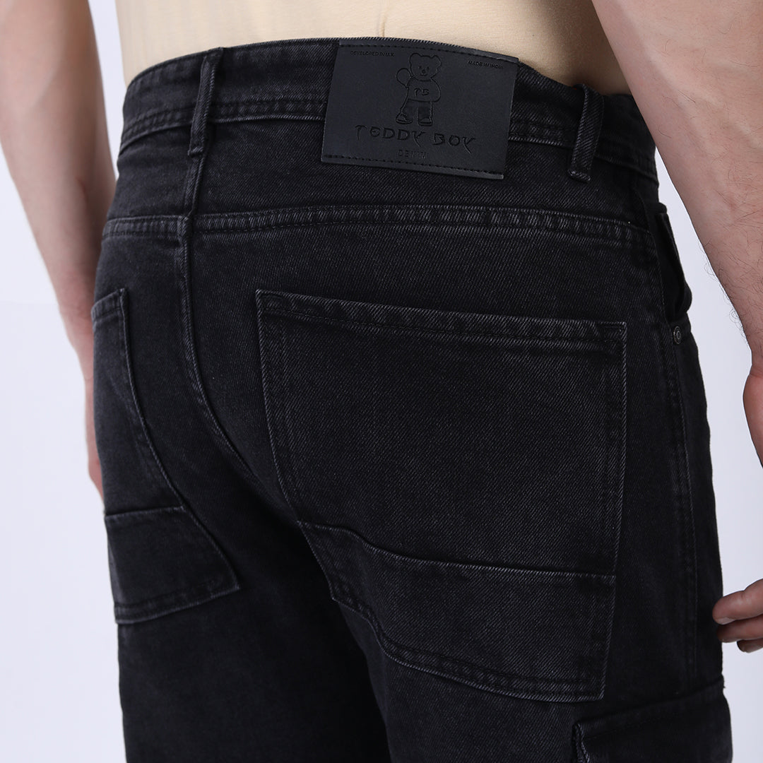 DARK GREY BAGGY CARGO FIT JEAN 4819-1