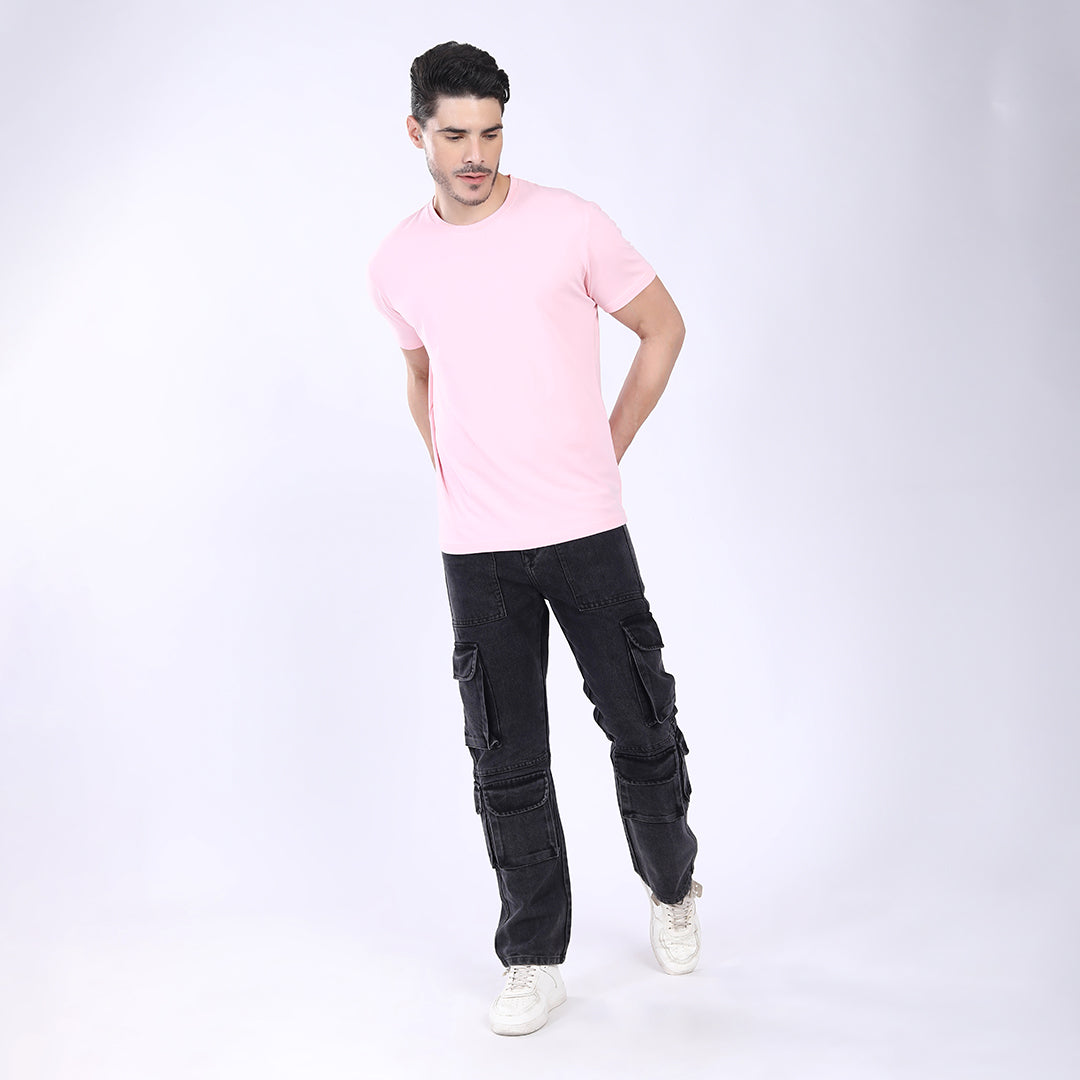 BLACK BAGGY CARGO FIT JEAN 4820-2