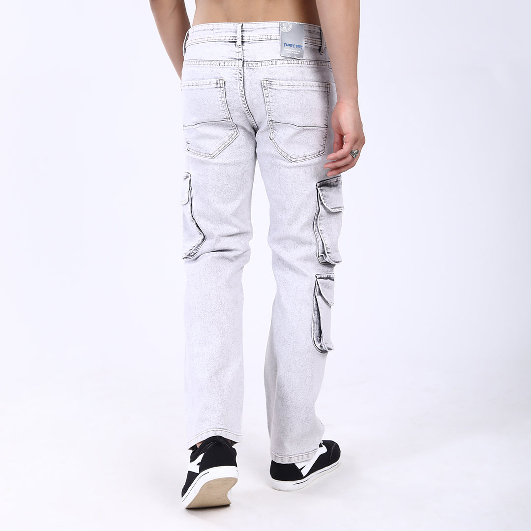 LIGHT GREY BAGGY CARGO FIT JEAN OVERDYED 4816-2