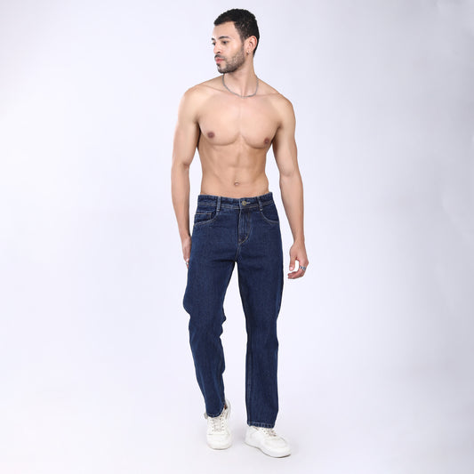 DARK BLUE BAGGY FIT JEAN TEDDY 4901-1