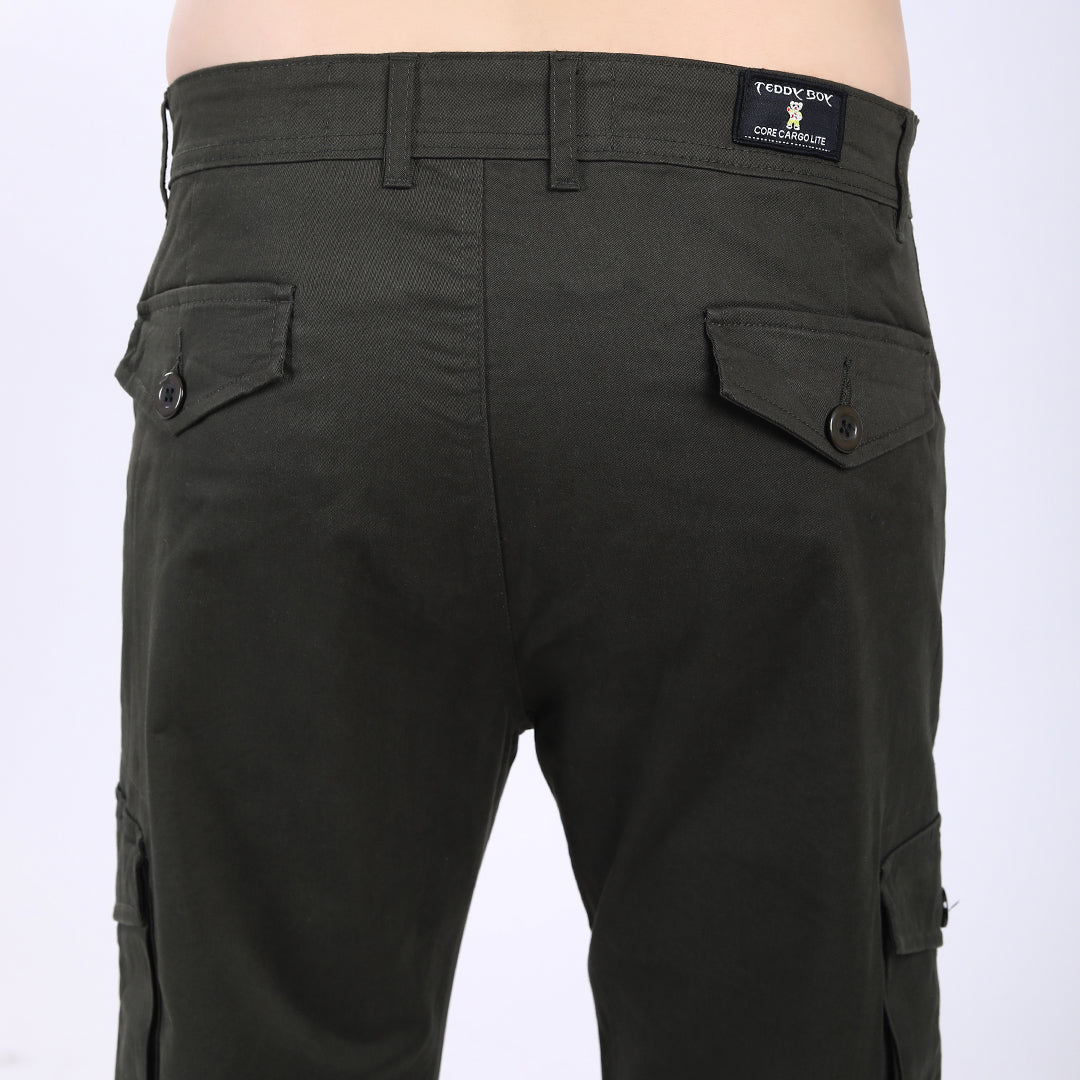 Men's Relaxed Fit Dark Grey Stretch Cotton Cargo Pants – Streetwear Utility Style 4802-7